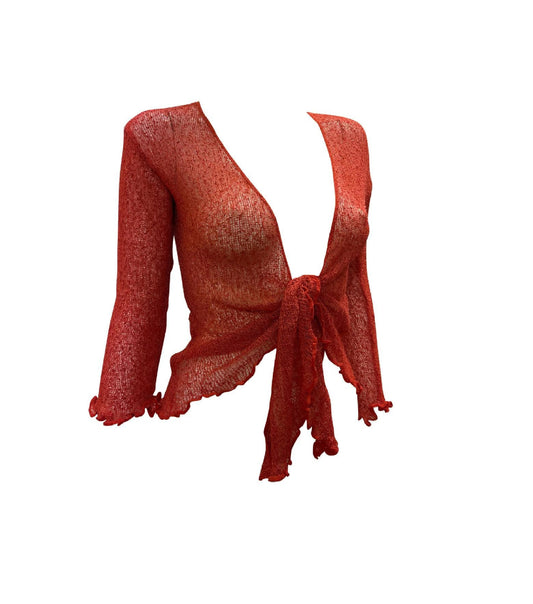 Women's Boho Knit Shrug Chic Crochet style Cardigan onesize Up To 20  Burnt Orange