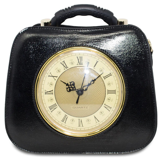 WOMEN'S RETRO CLOCK SHAPED NOVELTY HANDBAG-ROUND CROSS BODY BAG