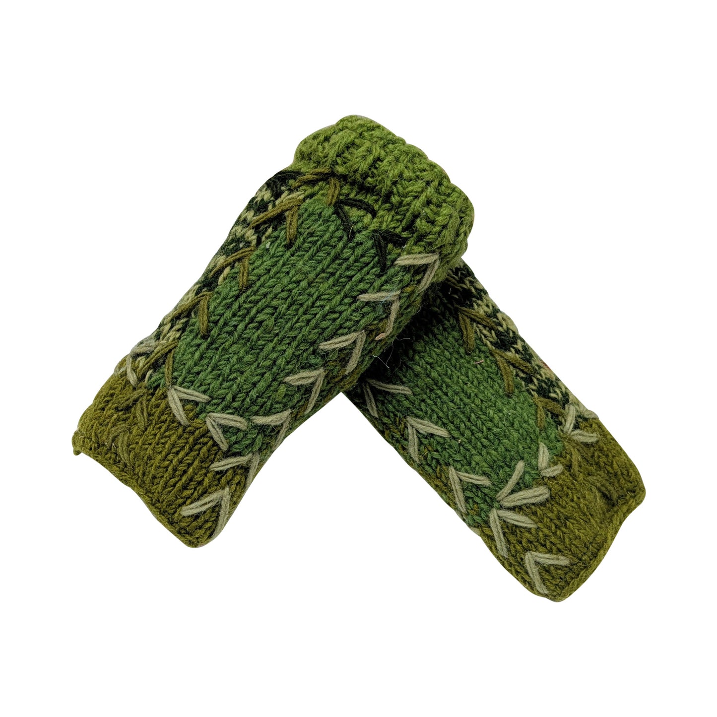 Handmade Crochet Stitch Handwarmers 100% Wool | Fleece Lined Fingerless Gloves One Size P7