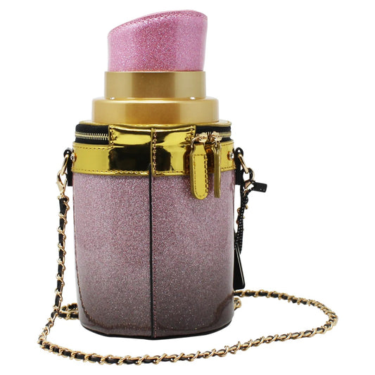 WOMEN'S STATEMENT LIPSTICK-SHAPED CLUTCH BAG WITH DETACHABLE CROSS BODY STRAP