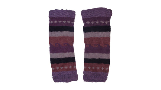 Ladies Womens Winter 100% Wool Leg Warmers Hand Knit Fleece Lined With Side Zips P4