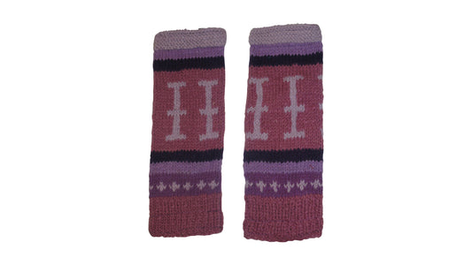 Ladies Womens Winter 100% Wool Leg Warmers Hand Knit Fleece Lined With Side Zips P7