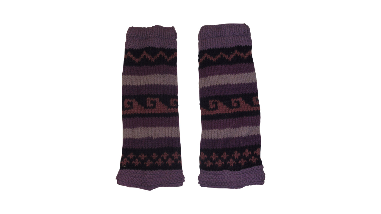 Ladies Womens Winter 100% Wool Leg Warmers Hand Knit Fleece Lined With Side Zips P14