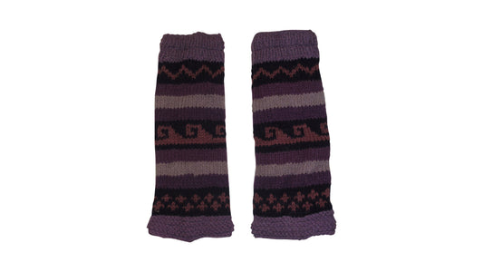 Ladies Womens Winter 100% Wool Leg Warmers Hand Knit Fleece Lined With Side Zips P14