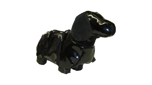3D DOG SHAPED PATENT LEATHER BAG NOVELTY CHARACTER HANDBAG