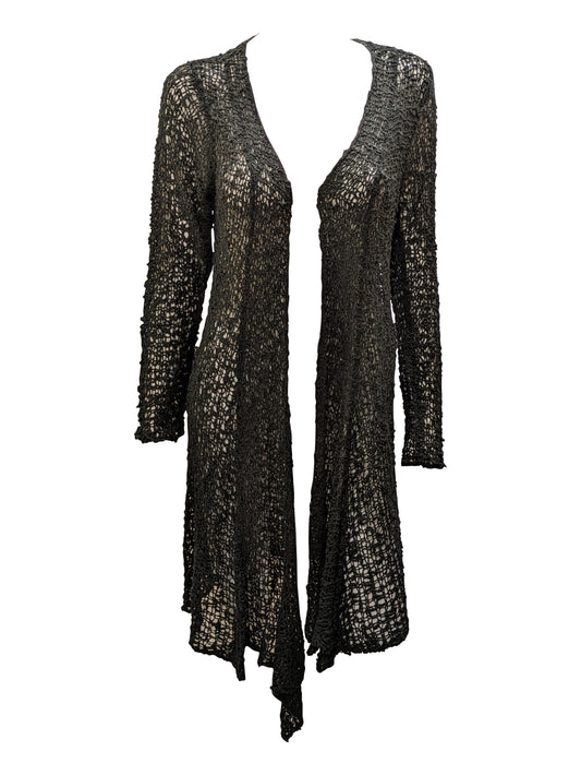 Womens Handmade Boho Crochet Long Sleeve Knit Cardigan Longline Jacket Free Size One Size UK 8-20