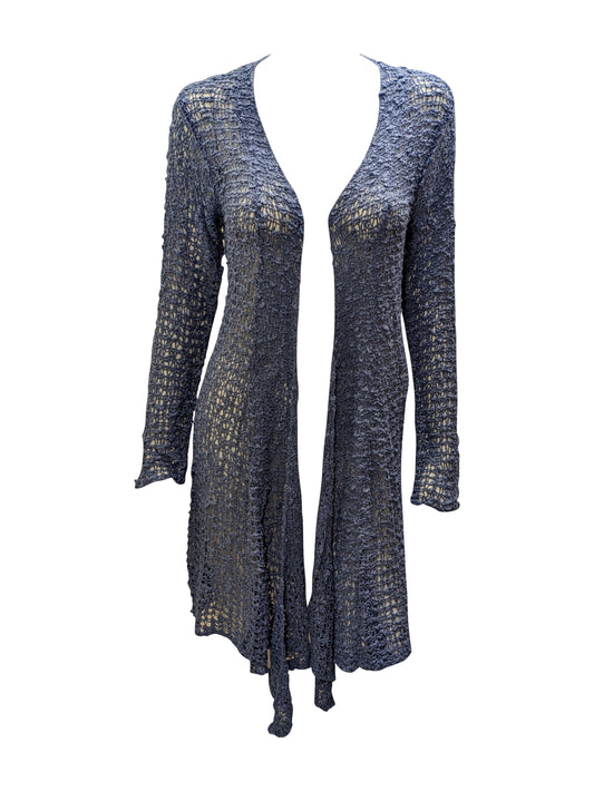 Womens Handmade Boho Crochet Long Sleeve Knit Cardigan Longline Jacket Free Size One Size UK 8-20