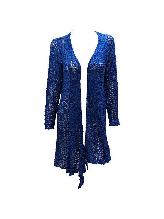 Womens Handmade Boho Crochet Long Sleeve Knit Cardigan Longline Jacket Free Size One Size UK 8-20