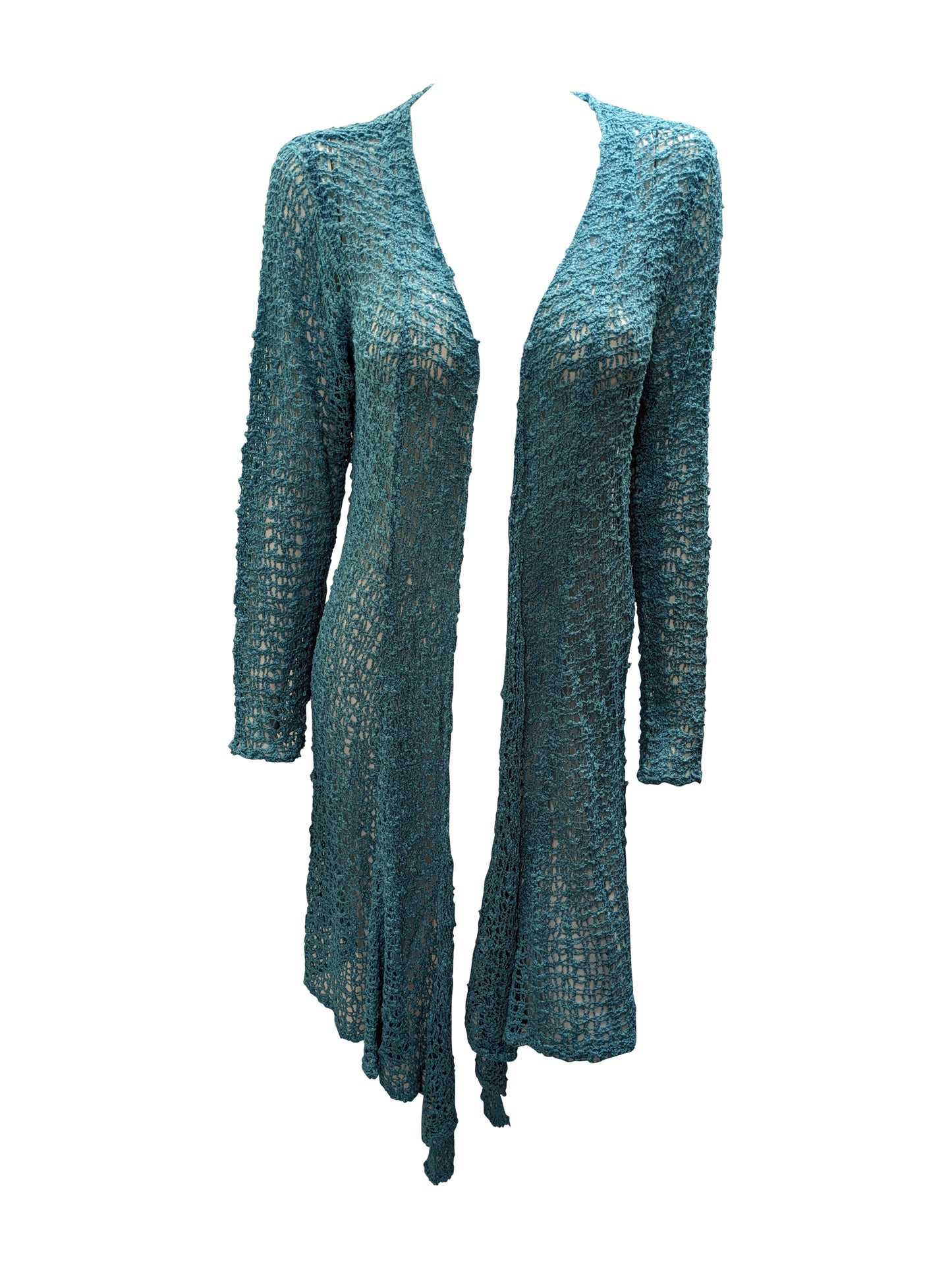 Womens Handmade Boho Crochet Long Sleeve Knit Cardigan Longline Jacket Free Size One Size UK 8-20