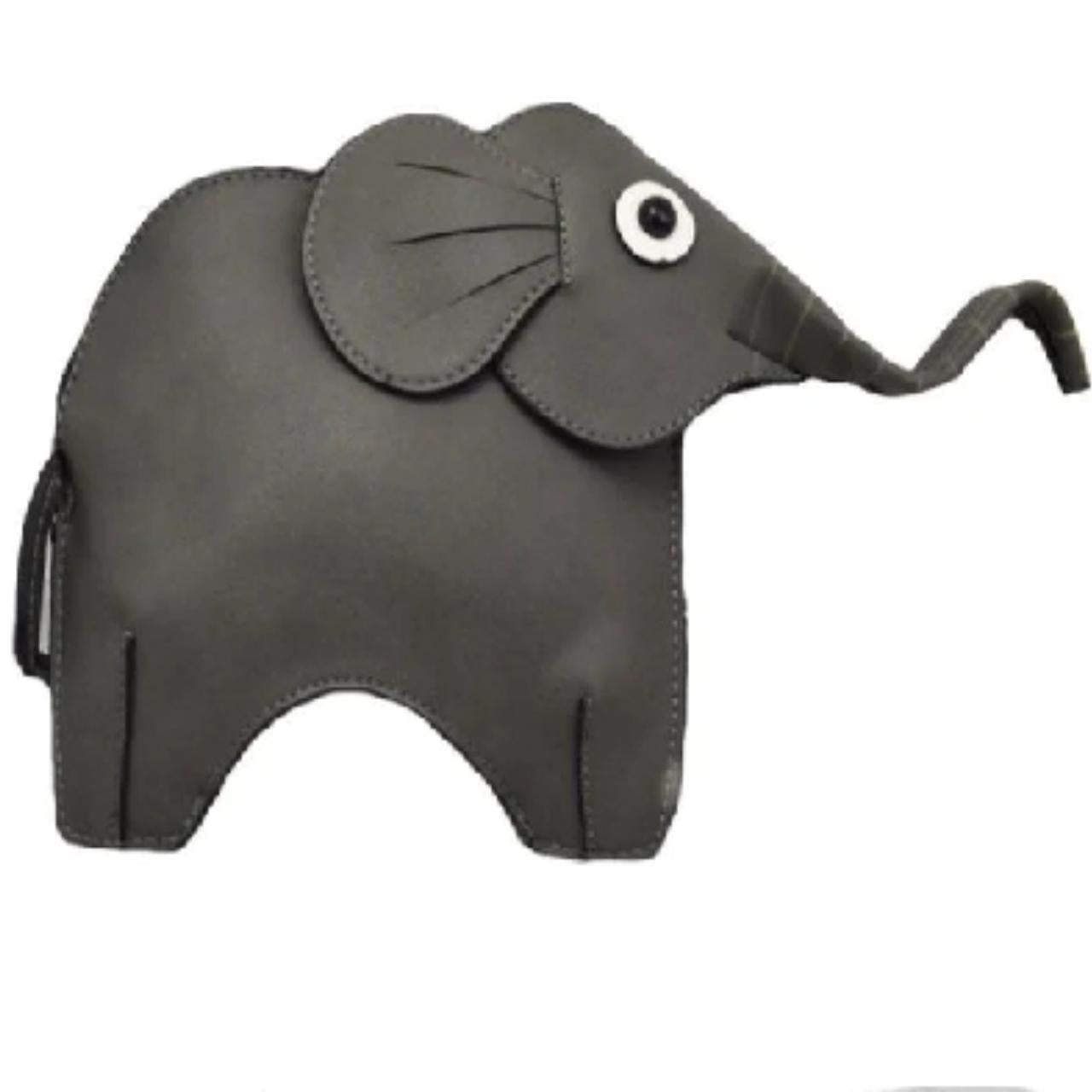 FUNKY ELEPHANT SHAPE MOVABLE TRUNK SMALL MESSENGER CROSSBODY BAG GREY