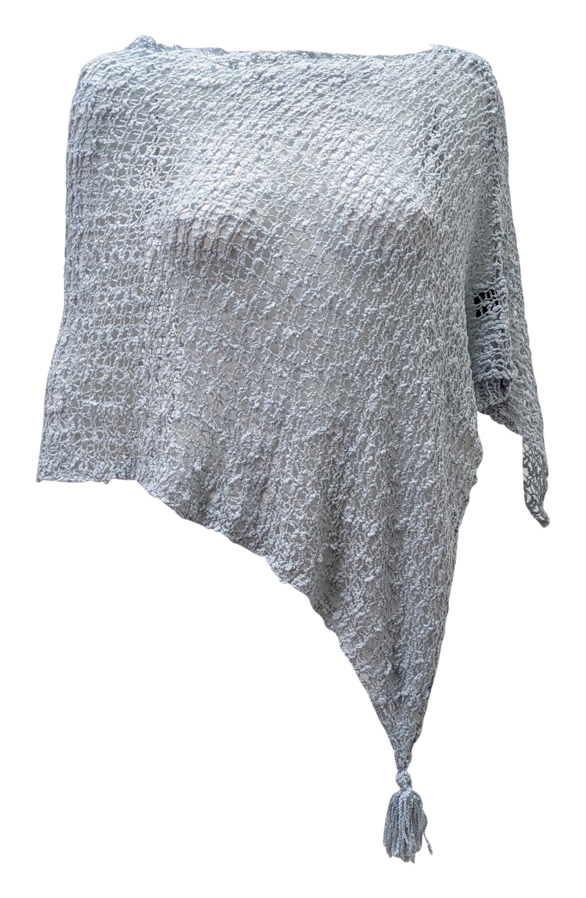 Womens Crochet Poncho Asymmetrical Boho Tassel Shawl Pullover Cover up Free Size 8-20