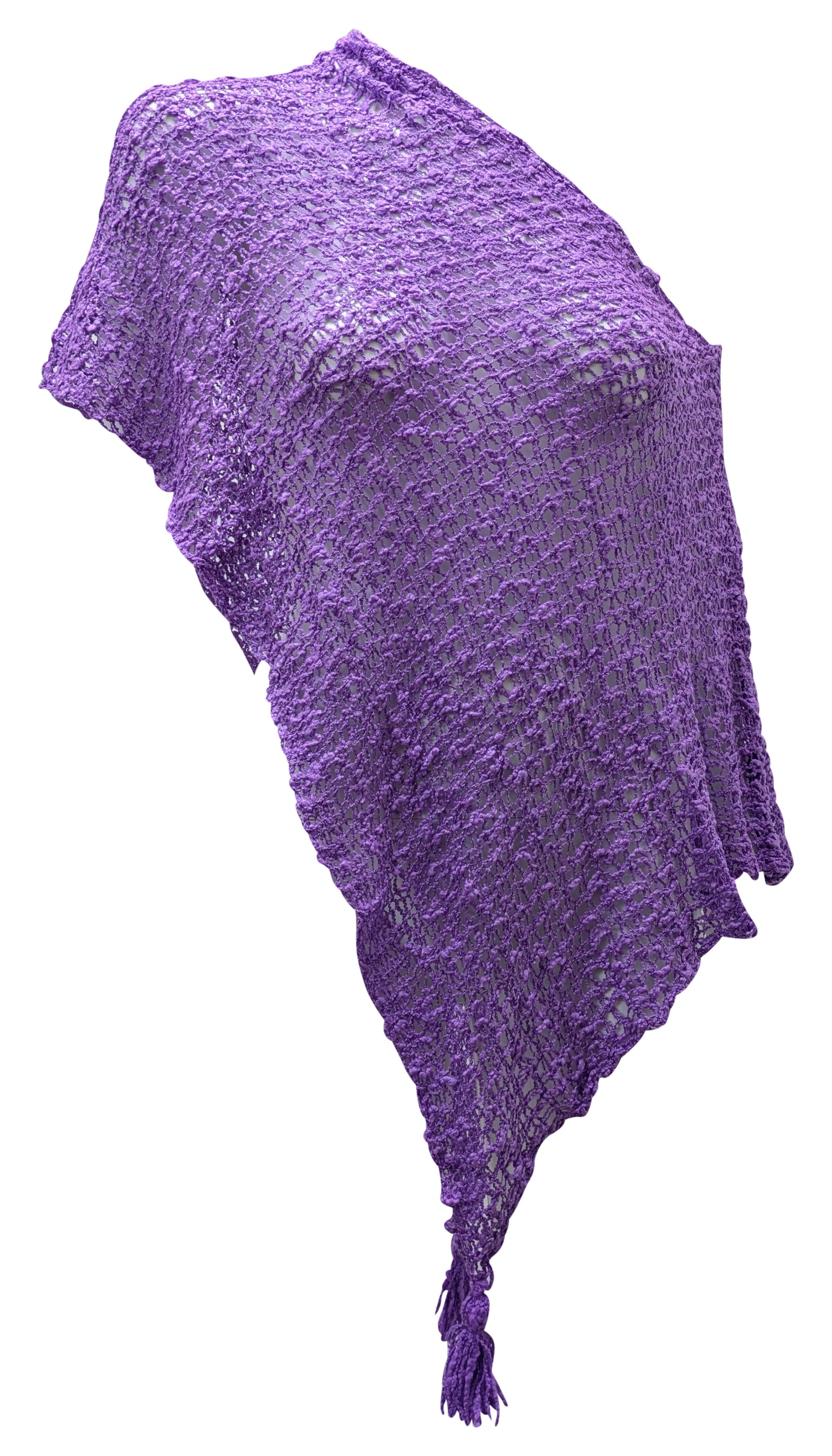 Womens Crochet Poncho Asymmetrical Boho Tassel Shawl Pullover Cover up Free Size 8-20