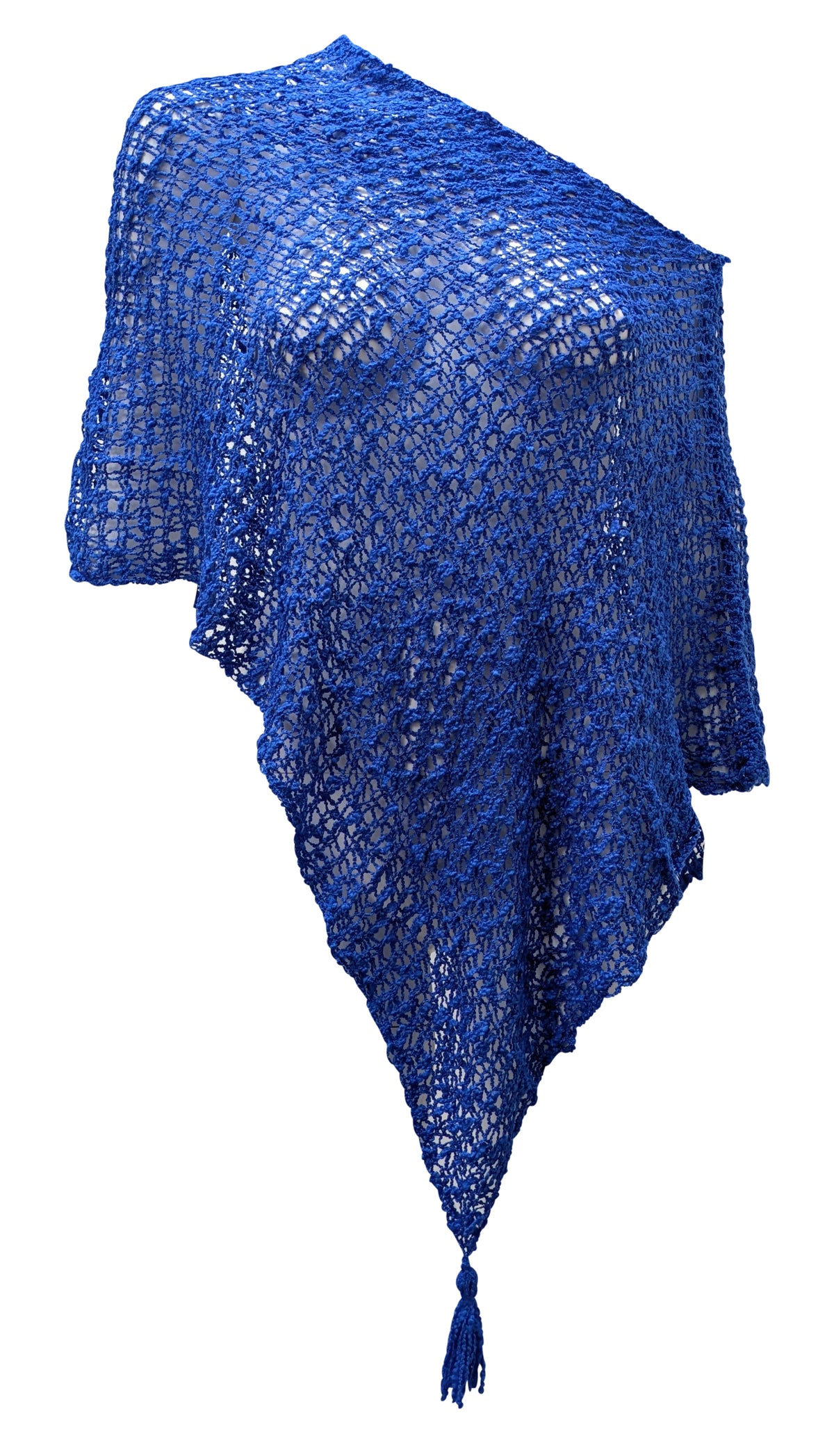 Womens Crochet Poncho Asymmetrical Boho Tassel Shawl Pullover Cover up Free Size 8-20