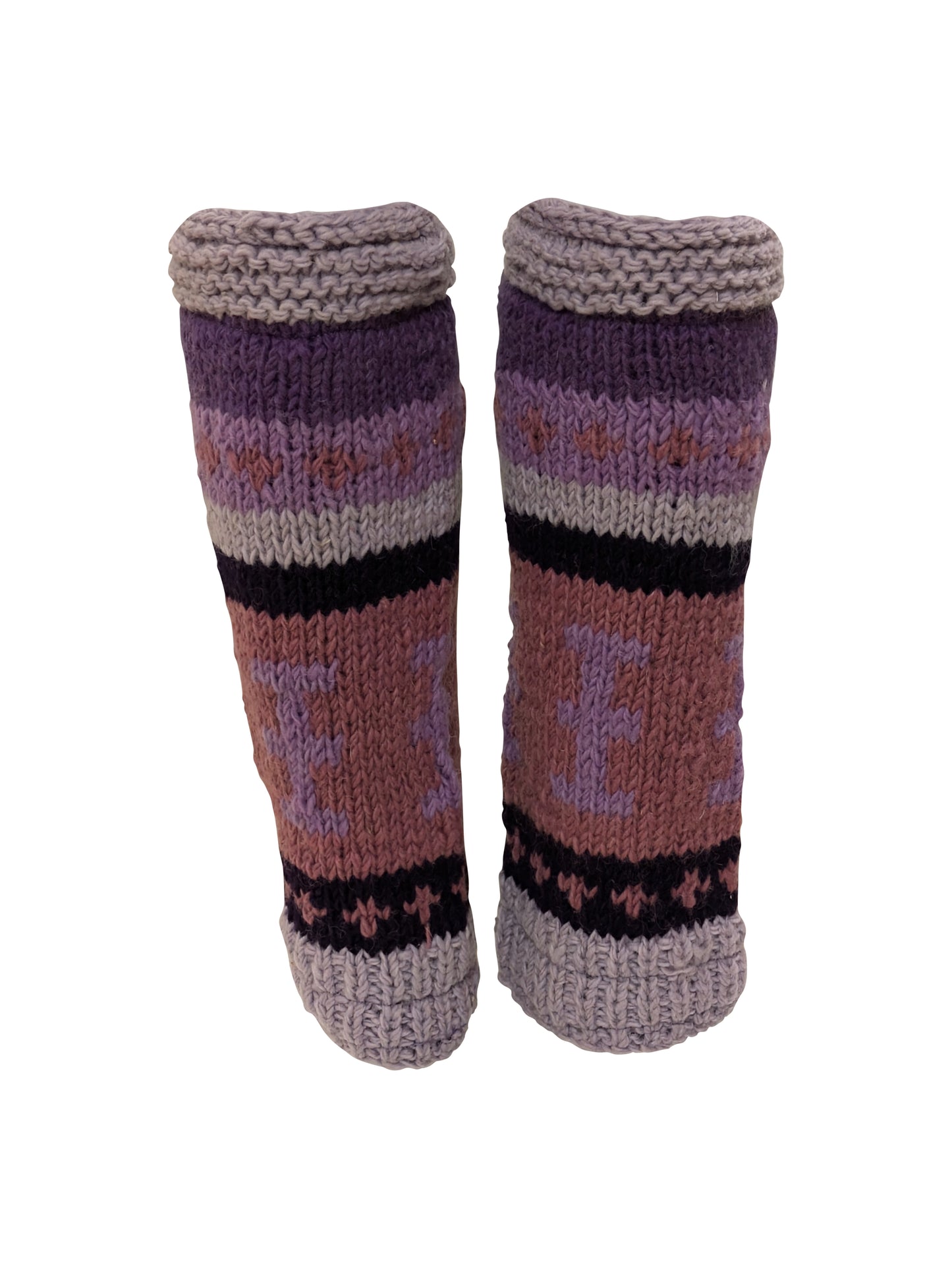 Ladies Womens Winter 100% Wool Leg Warmers Hand Knit Fleece Lined With Side Zips P3