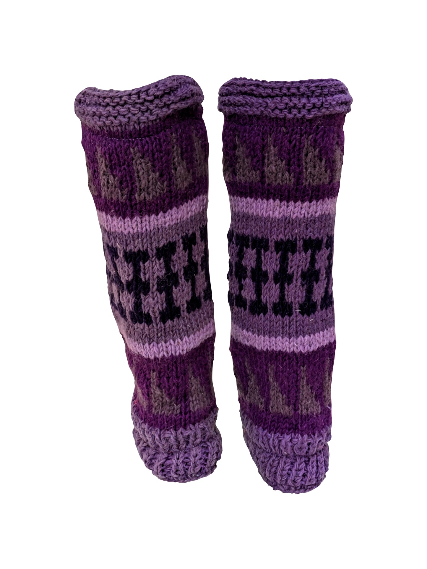 Ladies Womens Winter 100% Wool Leg Warmers Hand Knit Fleece Lined With Side Zips P6