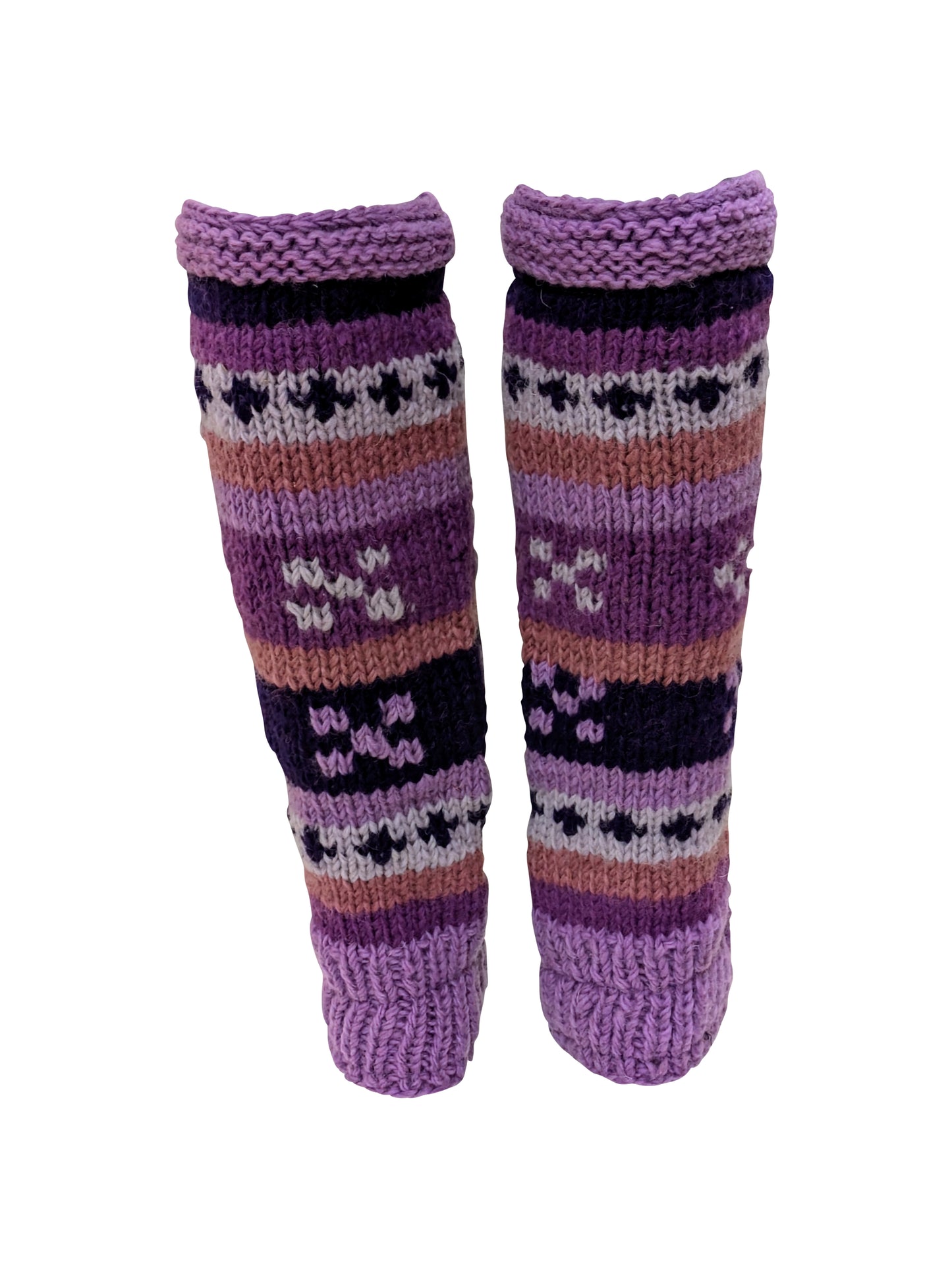 Ladies Womens Winter 100% Wool Leg Warmers Hand Knit Fleece Lined With Side Zips P12