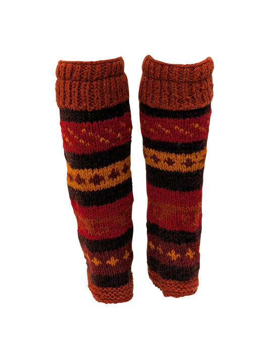 Ladies Womens Winter 100% Wool Leg Warmers Hand Knit Fleece Lined With Side Zips P1