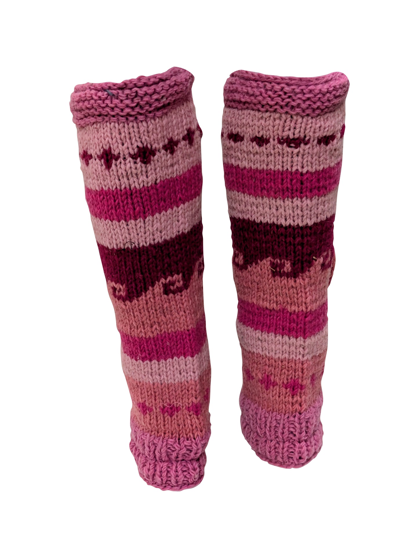 Ladies Womens Winter 100% Wool Leg Warmers Hand Knit Fleece Lined With Side Zips P2