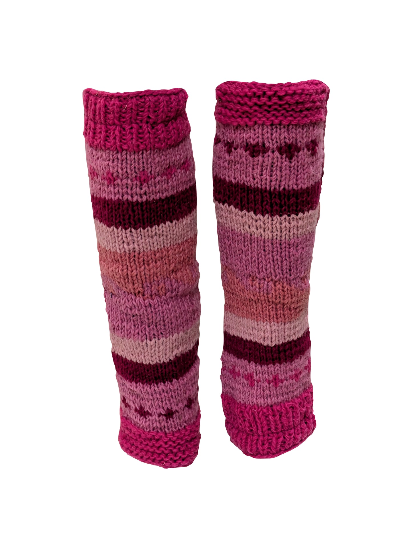 Ladies Womens Winter 100% Wool Leg Warmers Hand Knit Fleece Lined With Side Zips P20