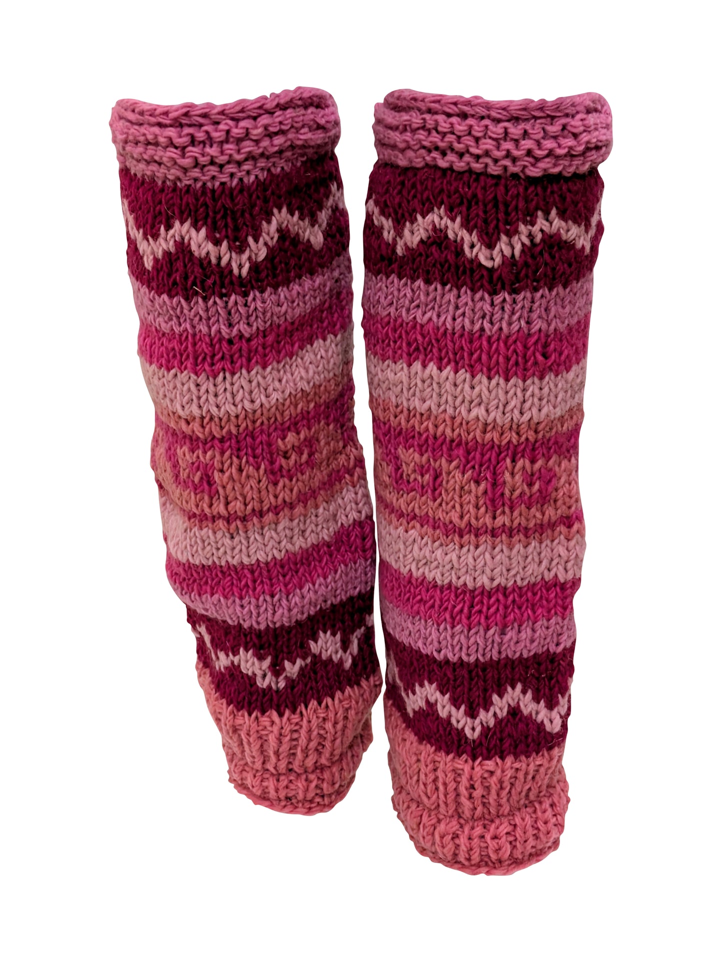 Ladies Womens Winter 100% Wool Leg Warmers Hand Knit Fleece Lined With Side Zips P3