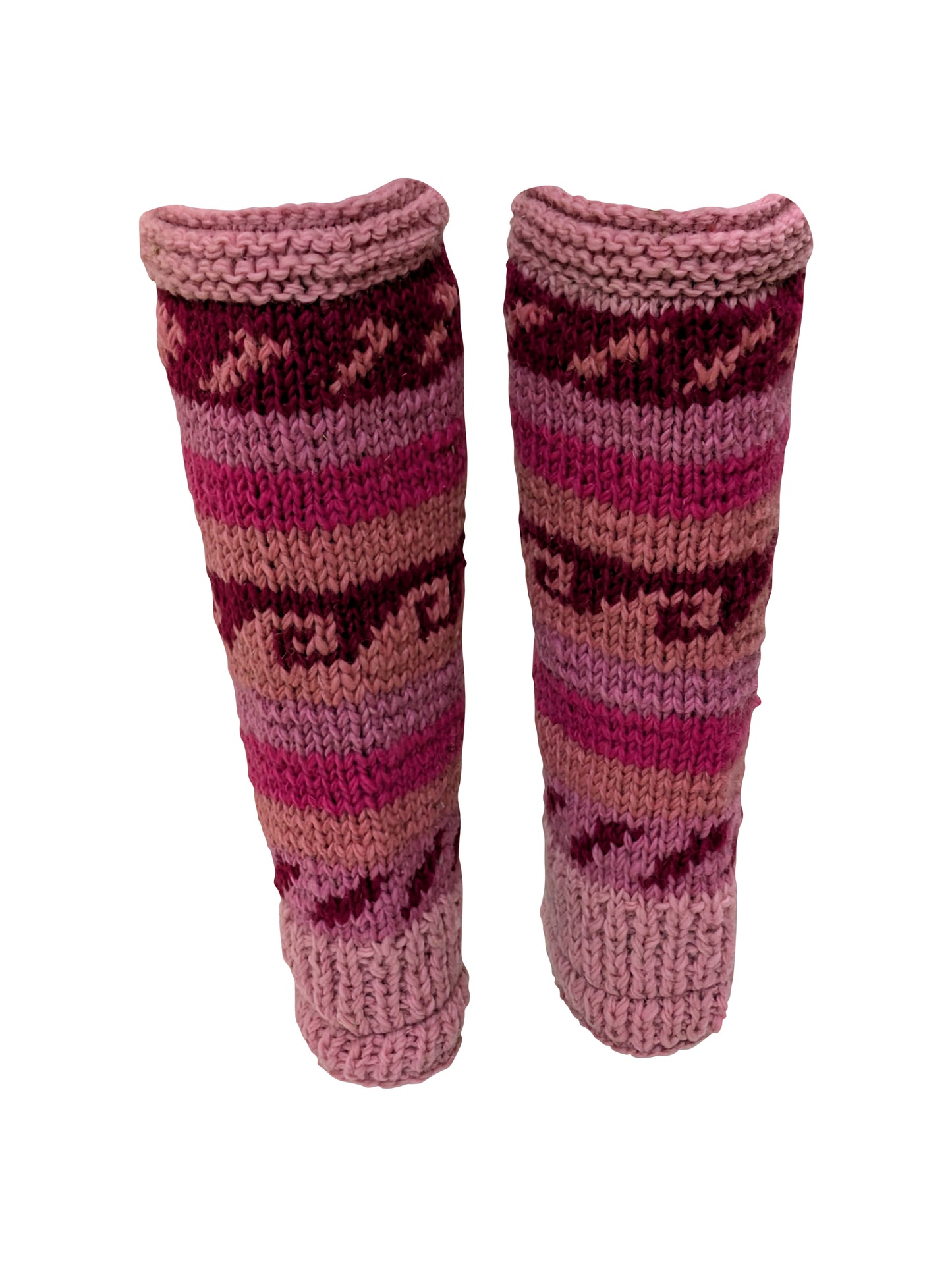 Ladies Womens Winter 100% Wool Leg Warmers Hand Knit Fleece Lined With Side Zips P11
