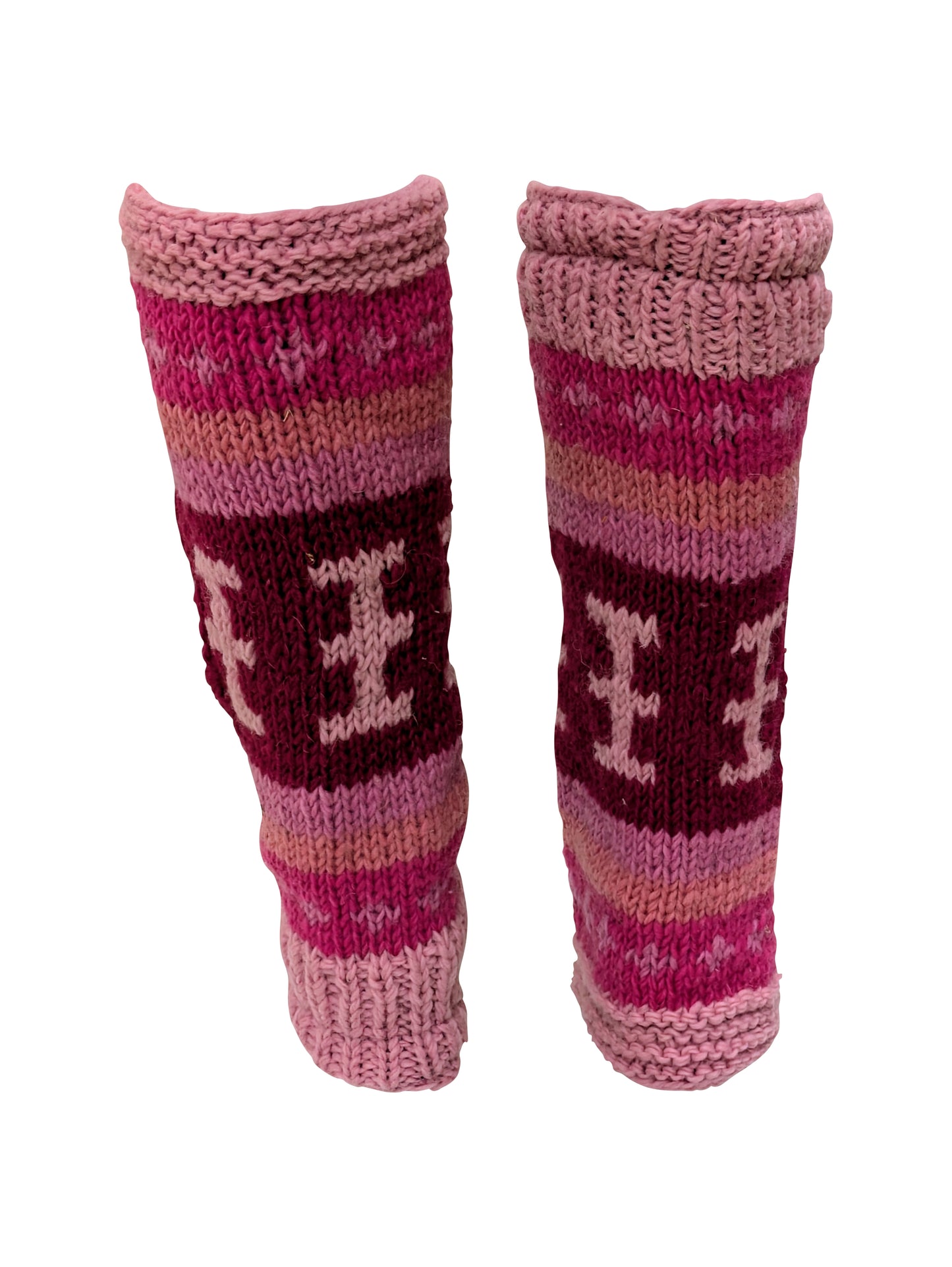 Ladies Womens Winter 100% Wool Leg Warmers Hand Knit Fleece Lined With Side Zips P15