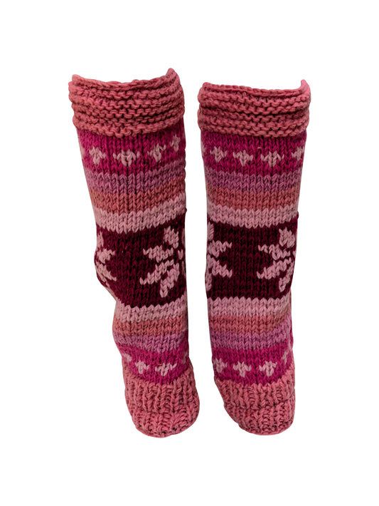 Ladies Womens Winter 100% Wool Leg Warmers Hand Knit Fleece Lined With Side Zips P26