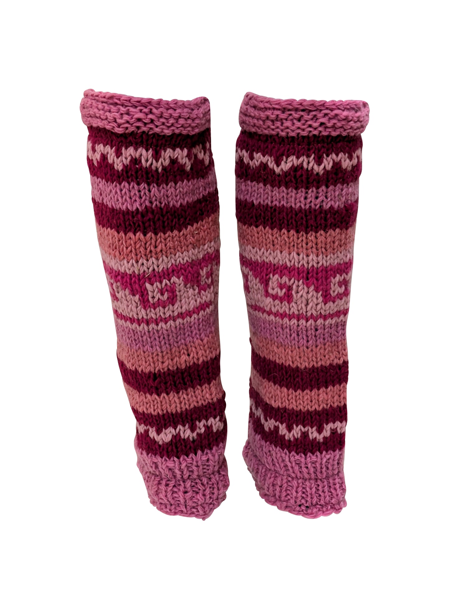 Ladies Womens Winter 100% Wool Leg Warmers Hand Knit Fleece Lined With Side Zips P27