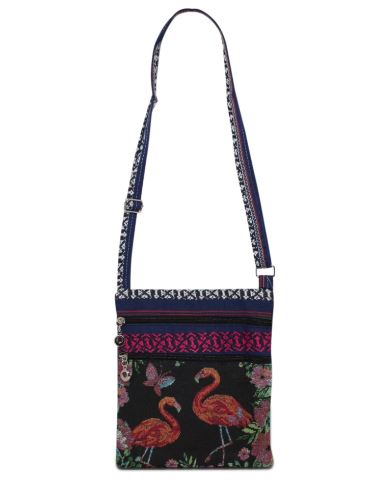 Dancing Flamingo Cross Body Bag with Adjustable Strap