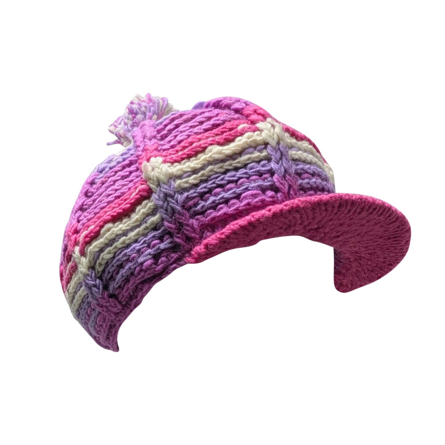 Handmade Wool Knit Baker Cap: Fleece Lined Boho Winter Hat P2