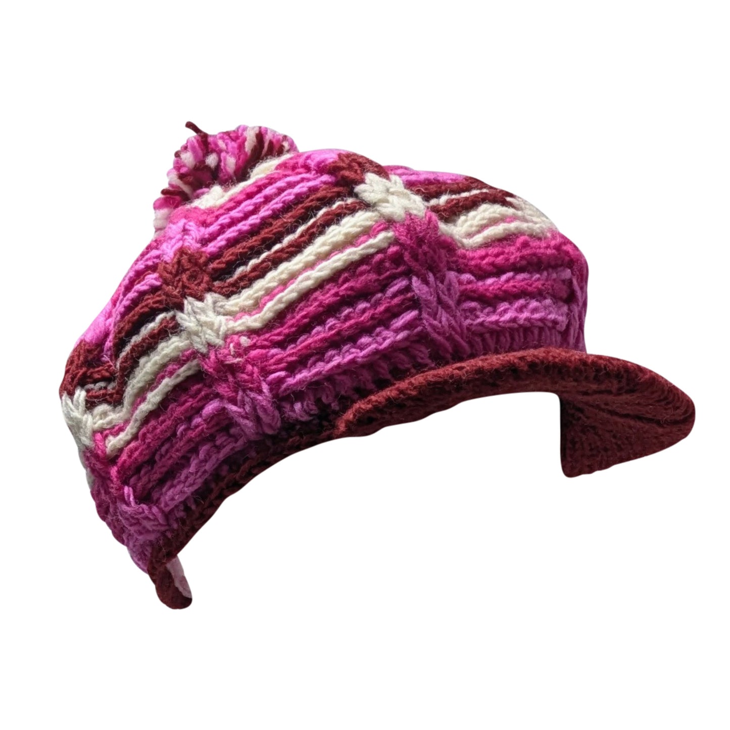 Handmade Wool Knit Baker Cap: Fleece Lined Boho Winter Hat P3