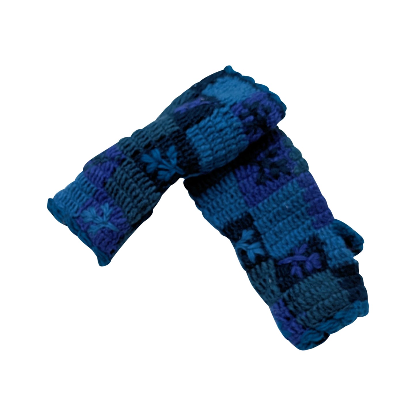 Handmade Crochet Stitch Handwarmers 100% Wool | Fleece Lined Fingerless Gloves One Size P13
