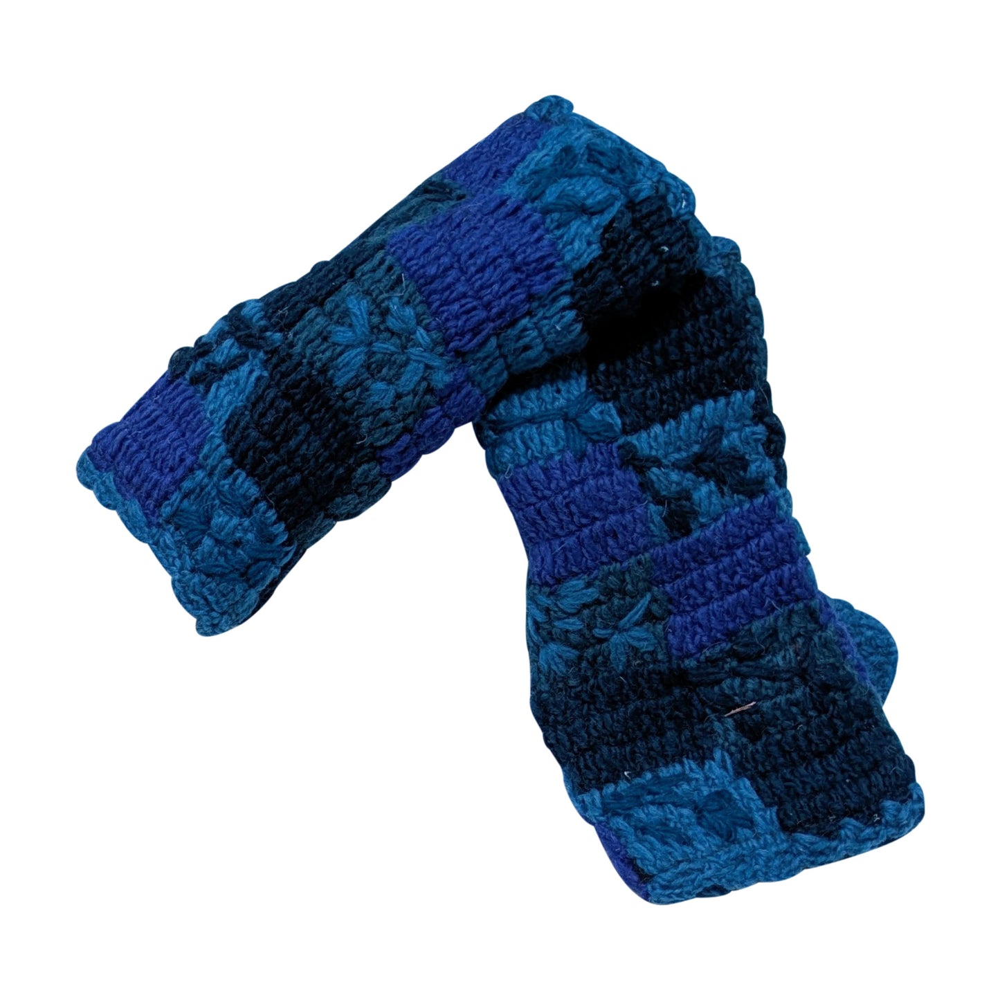 Handmade Crochet Stitch Handwarmers 100% Wool | Fleece Lined Fingerless Gloves One Size P25
