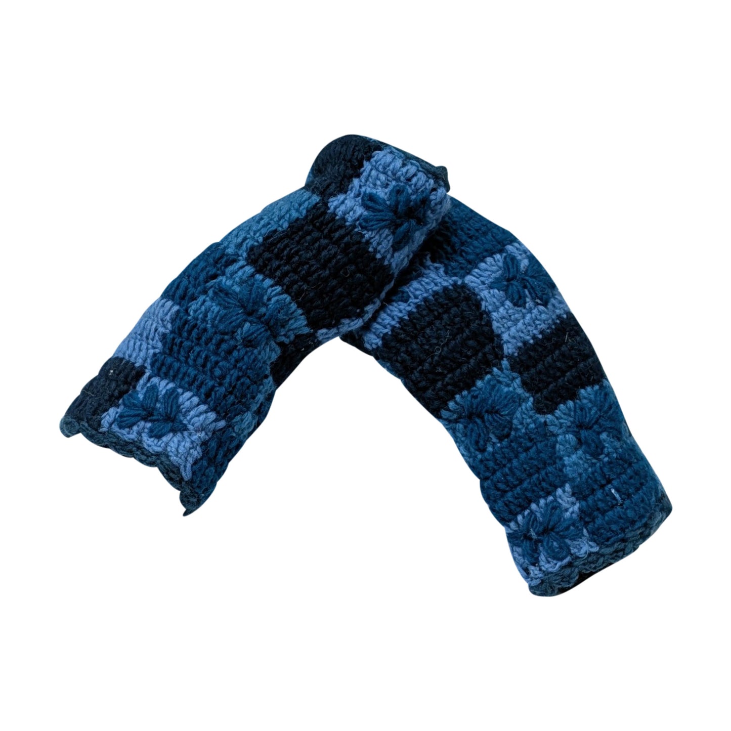 Handmade Crochet Stitch Handwarmers 100% Wool | Fleece Lined Fingerless Gloves One Size P6