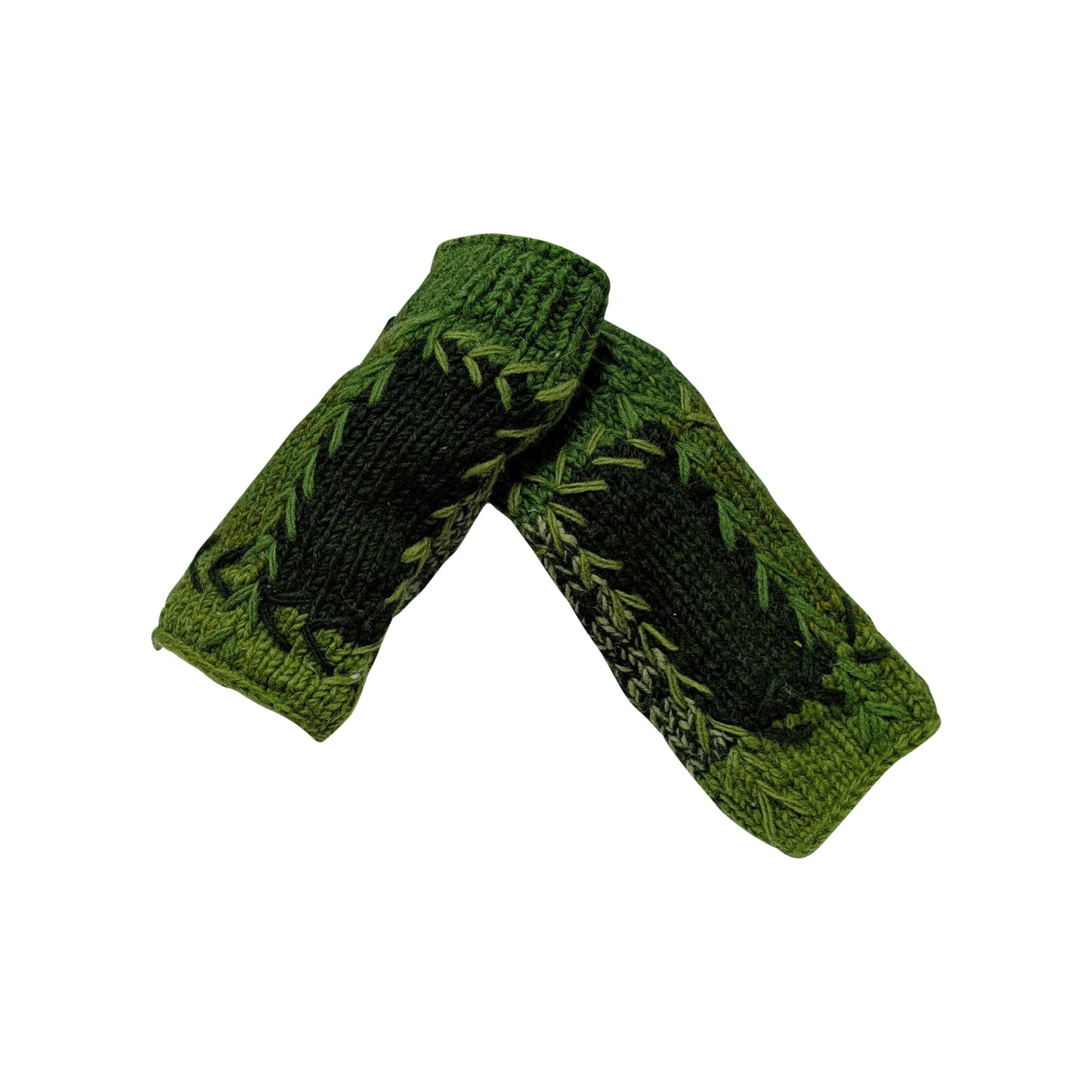 Handmade Crochet Stitch Handwarmers 100% Wool | Fleece Lined Fingerless Gloves One Size P14