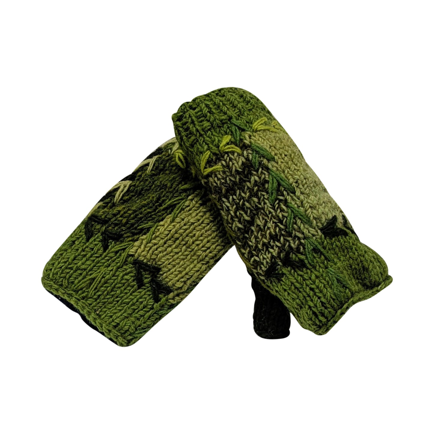 Handmade Crochet Stitch Handwarmers 100% Wool | Fleece Lined Fingerless Gloves One Size P3