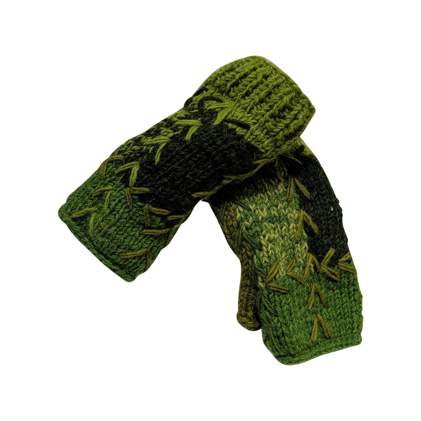 Handmade Crochet Stitch Handwarmers 100% Wool | Fleece Lined Fingerless Gloves One Size P9