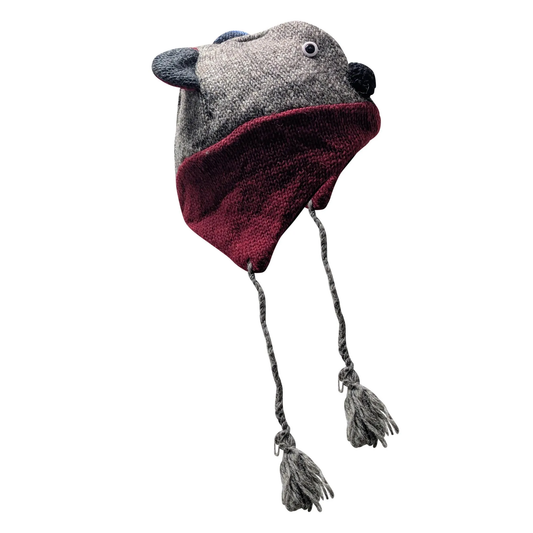 Handmade Wool Knit Animal Character Hat with Fleece Lining - P95