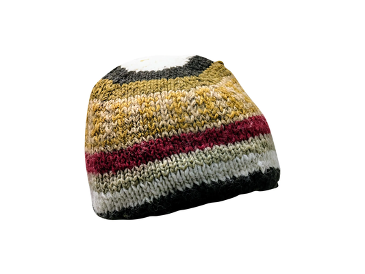 Handmade Wool Knit Beanie: Fleece Lined Winter Cap - P23