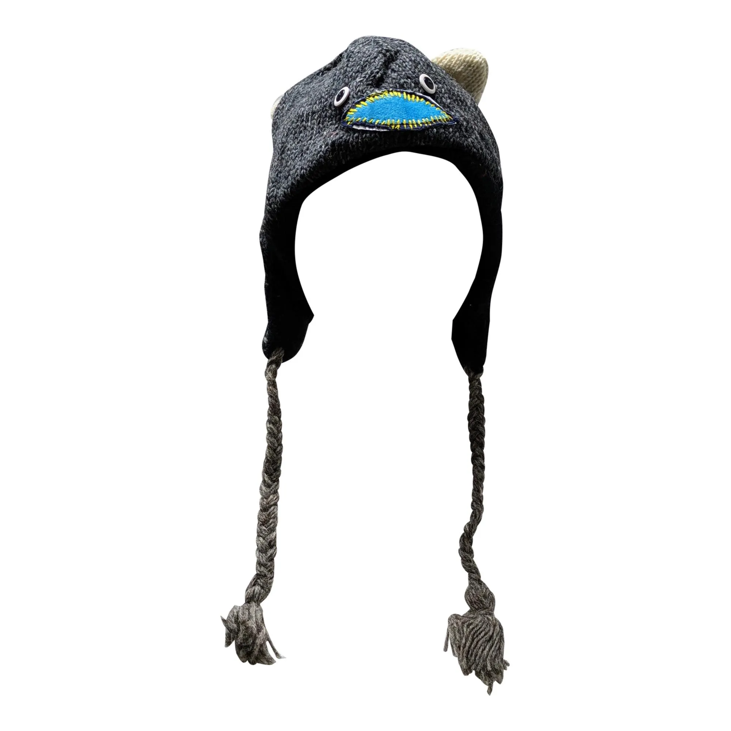 Handmade Wool Knit Animal Character Hat with Fleece Lining - P59