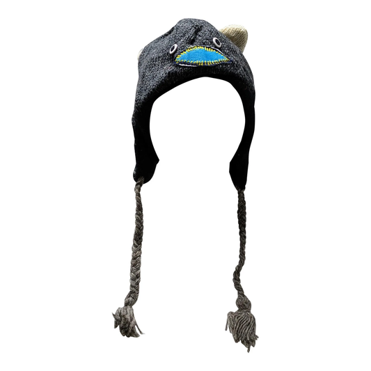 Handmade Wool Knit Animal Character Hat with Fleece Lining - P59