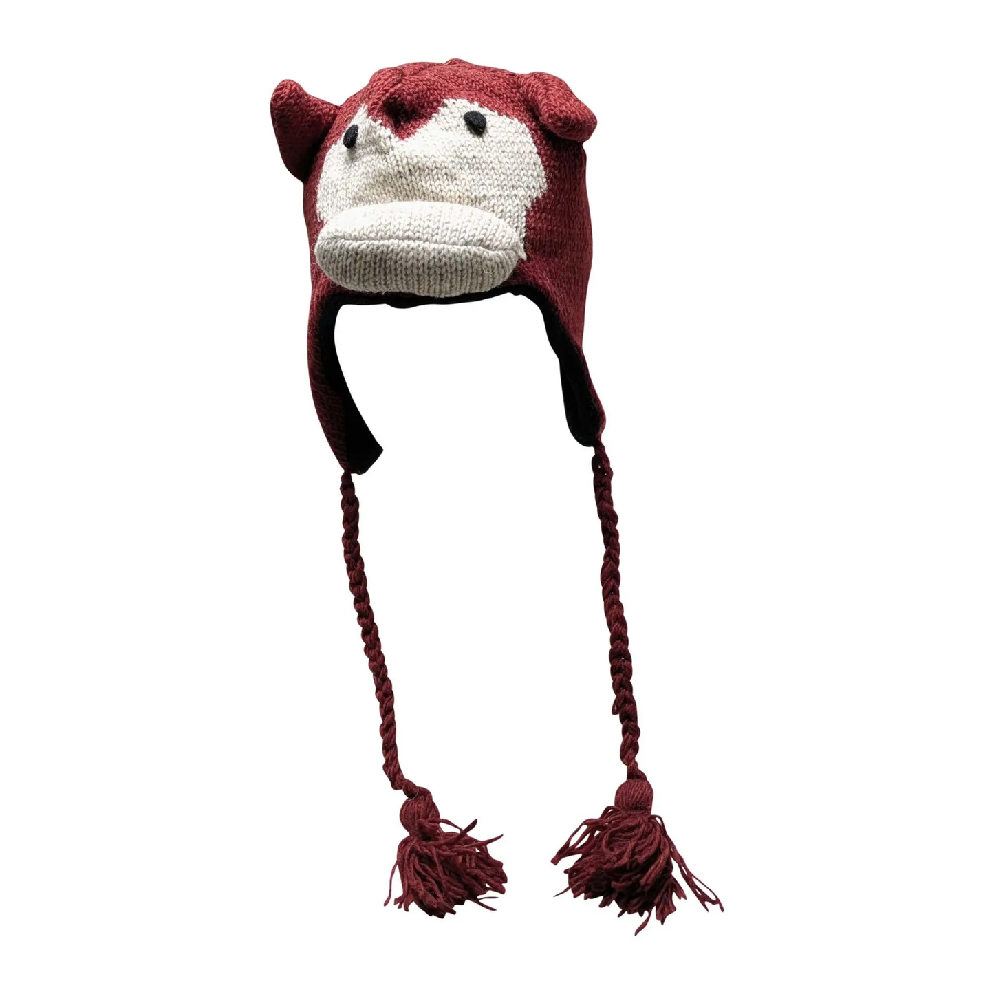 Handmade Wool Knit Animal Character Hat with Fleece Lining - P187