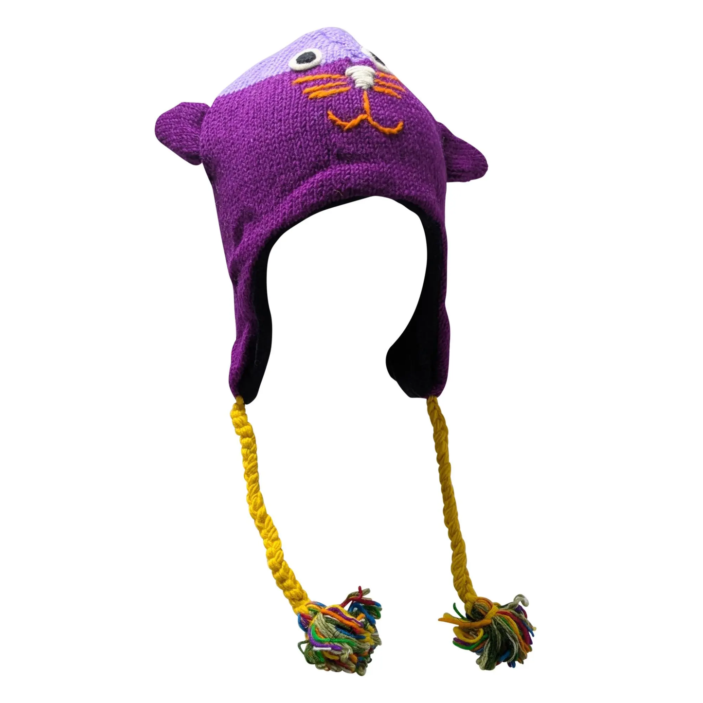 Handmade Wool Knit Animal Character Hat with Fleece Lining - P212