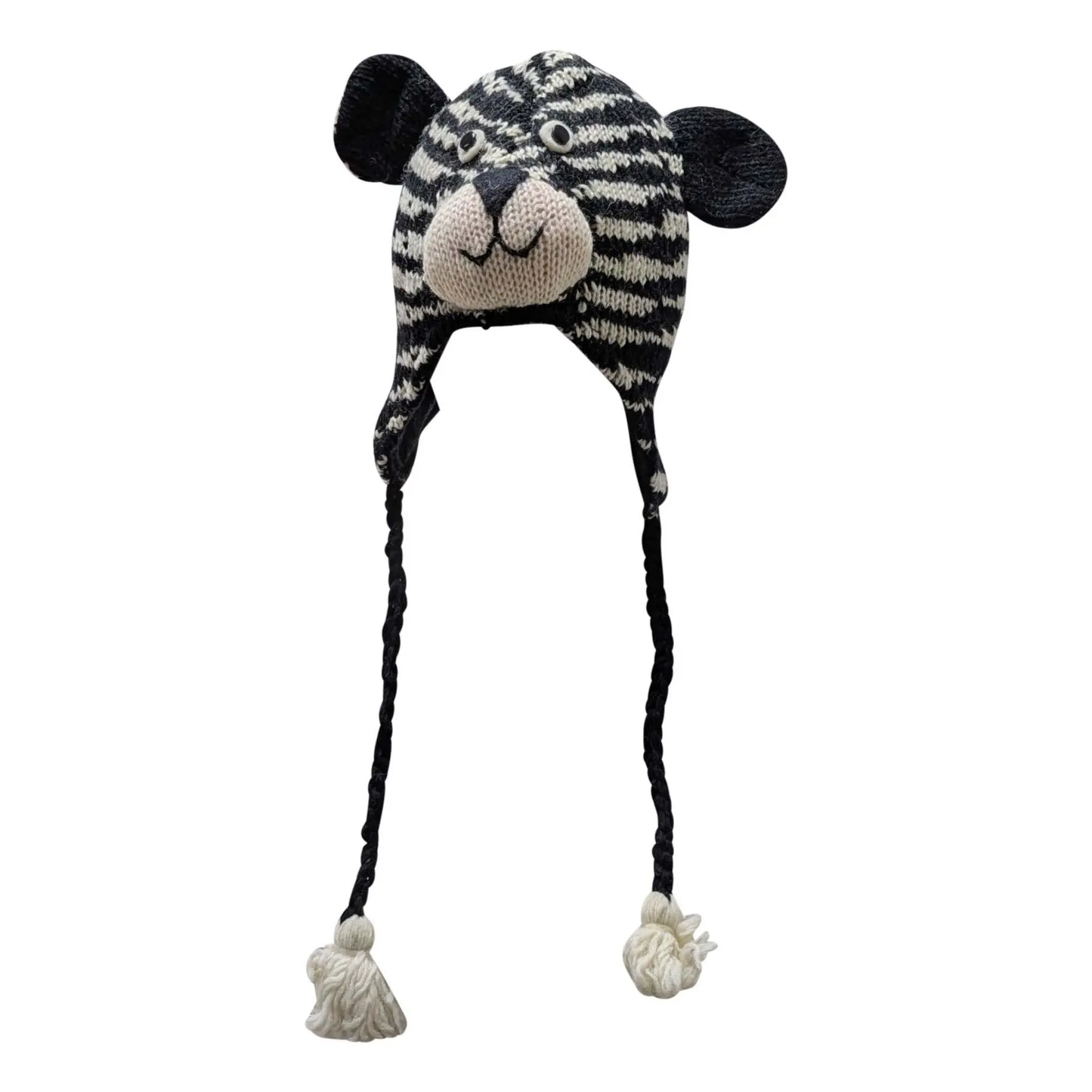 Handmade Wool Knit Animal Character Hat with Fleece Lining - P124
