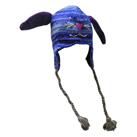 Handmade Wool Knit Animal Character Hat with Fleece Lining - P92