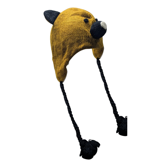 Handmade Wool Knit Animal Character Hat with Fleece Lining - P126