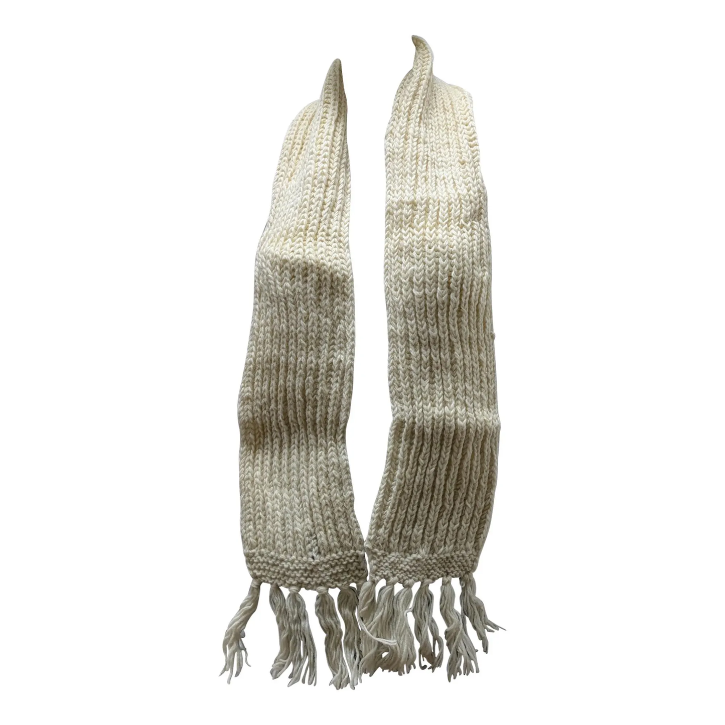 Recycled Handmade 100% Wool Knitted Tasseled Chunky Warm Winter Scarf P8