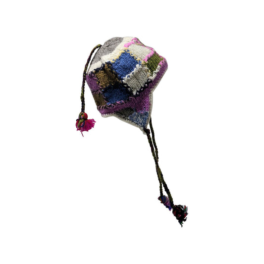 Hand Knit Wool Hat: Unisex Fleece Lined Winter Bobble Tassel - P2