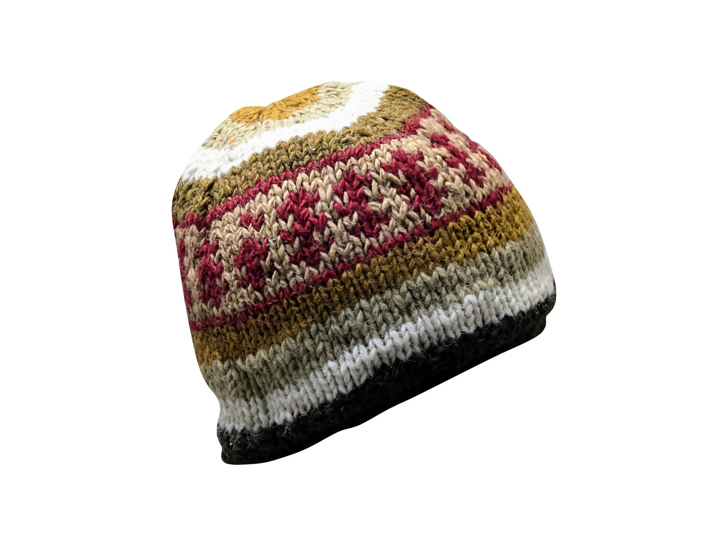 Handmade Wool Knit Beanie: Fleece Lined Winter Cap - P21