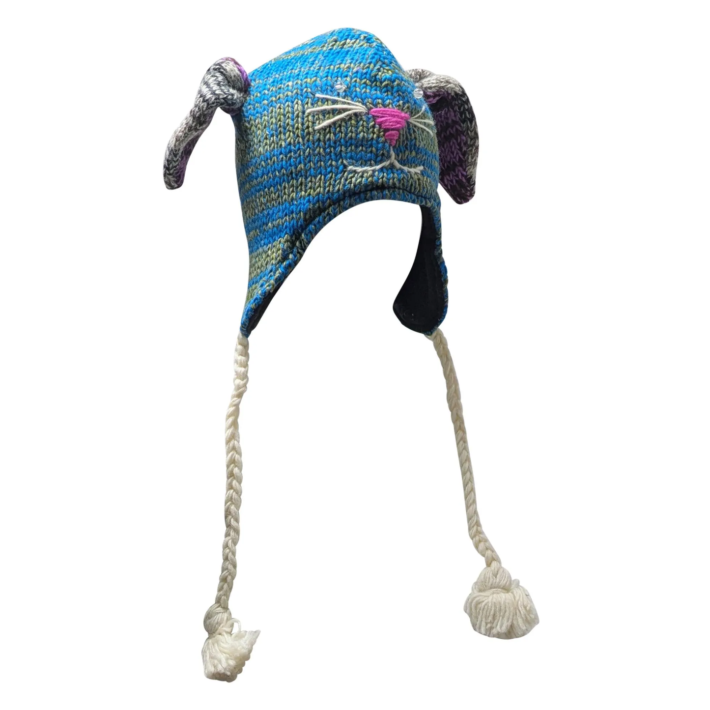 Handmade Wool Knit Animal Character Hat with Fleece Lining - P82